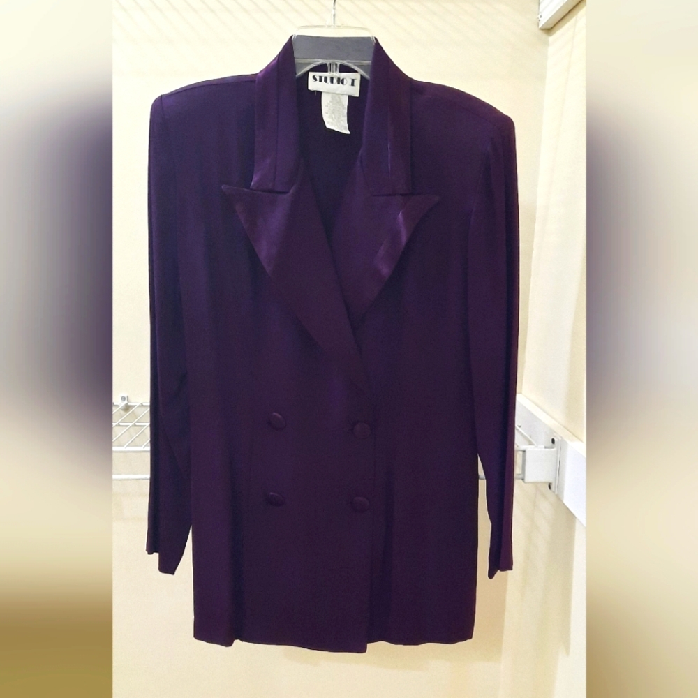 Vintage from the 90's Purple Double Breasted Blazer by Studio 1, Size 10